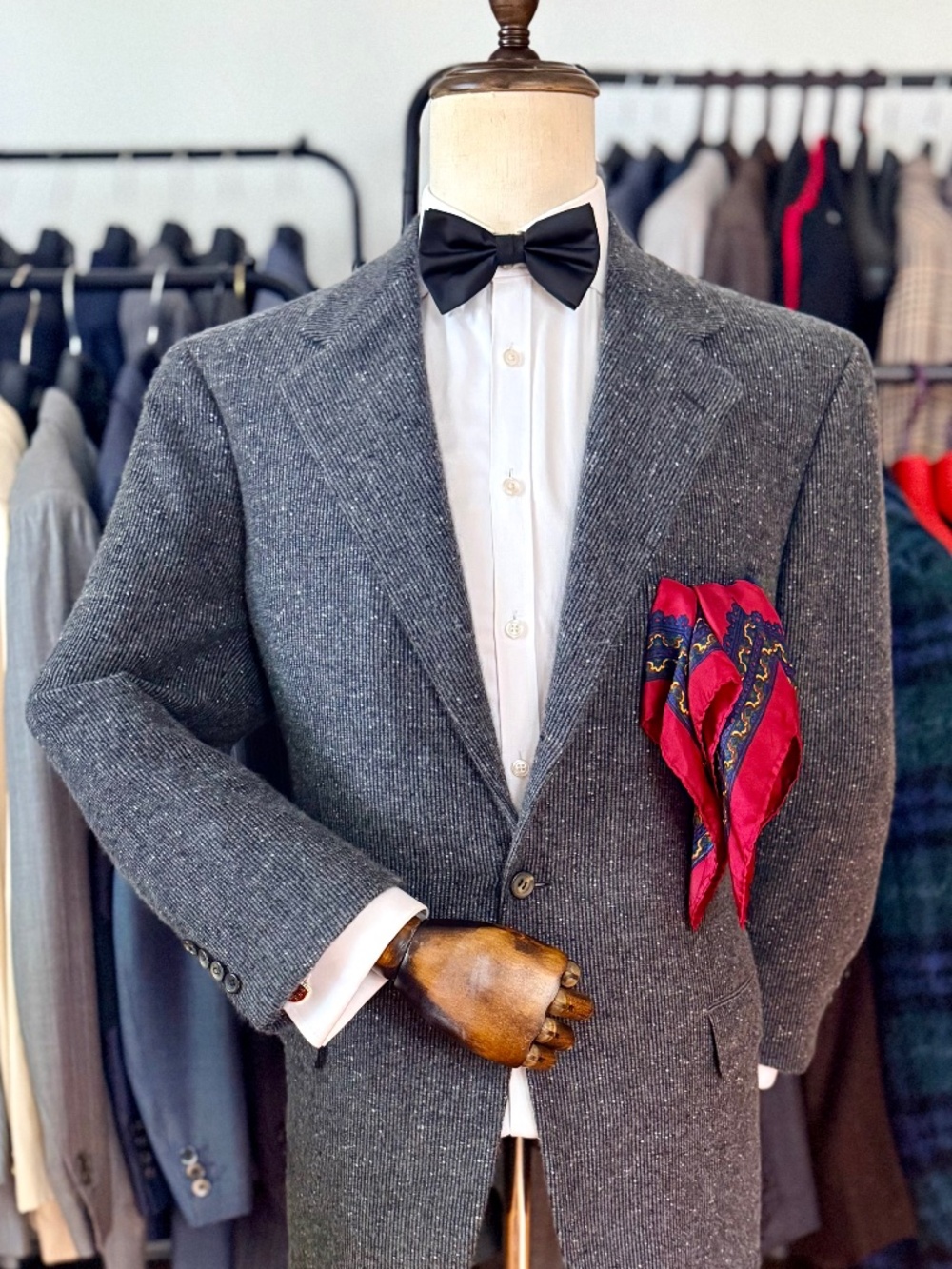 NEW GORGEOUS Mid-Gray Corded + Dot 100% Cashmere Brioni Sport Coat 42S US/52S IT